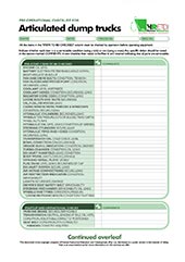 HRETDs pre-operational articulated dump truck checklist