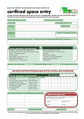 HRETD's confined space entry permit to work example