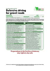HRETDs pre-trip defensive driving for gravel roads checklist