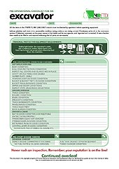 HRETDs pre-operational excavator checklist