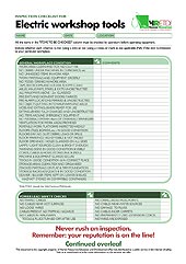 HRETDs inspection checklist for electric workshop tools
