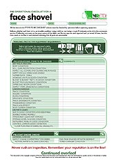 HRETDs pre-operational face shovel checklist