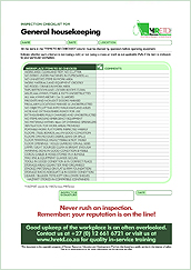 HRETD's general housekeeping inspection checklist