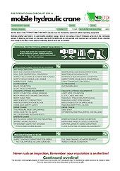 HRETDs pre-operational mobile crane checklist