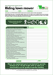 HRETD's pre-operational riding lawn mower checklist