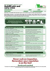 HRETDs pre-operational Mobilift checklist