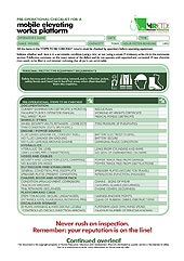 HRETDs pre-operational mobile elevating works platform checklist