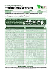 HRETDs pre-operational marine loader crane checklist