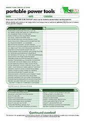 HRETDs pre-operational power tools checklist