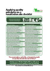 HRETDs quality principles on a construction site checklist