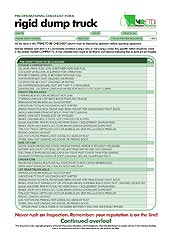 HRETDs pre-operational rigid dump truck checklist