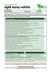 HRETDs pre-trip rigid heavy vehicle checklist