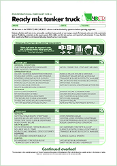 HRETD's pre-operational ready-mix tanker truck checklist