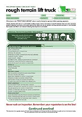 HRETDs pre-operational rough terrain lift truck checklist