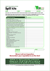 HRETD's spill kit inspection checklist