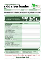 HRETDs pre-operational skid steer loader checklist