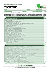 HRETDs pre-operational tractor checklist