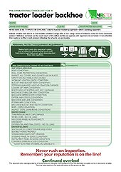 HRETDs pre-operational tractor loader backhoe checklist