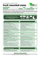 HRETDs pre-operational truck mounted crane checklist