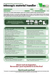 HRETDs pre-operational telescopic material handler checklist