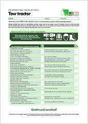 HRETD's pre-operational tow tractor inspection checklist