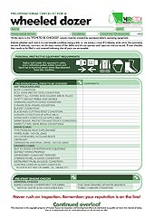 HRETDs pre-operational wheeled dozer checklist