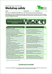 HRETD's pre-operational workshop safety checklist